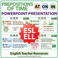 Prepositions of Time PowerPoint Presentation